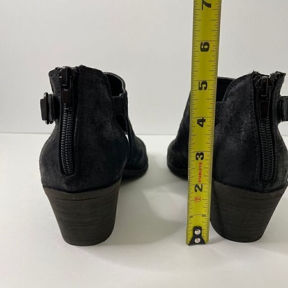 NEW!Carlos by Carlos Santana| Della| Black Leather Suede| Peep toe| Block heel| - Picture 6 of 12